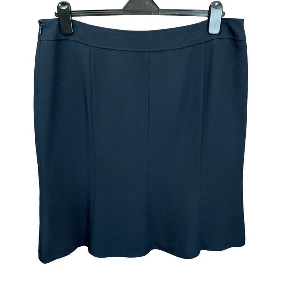 Ellen Tracy Midi Skirt Tulip Hem Navy Blue Side Zipper Closure Women Size 16 - Picture 2 of 9